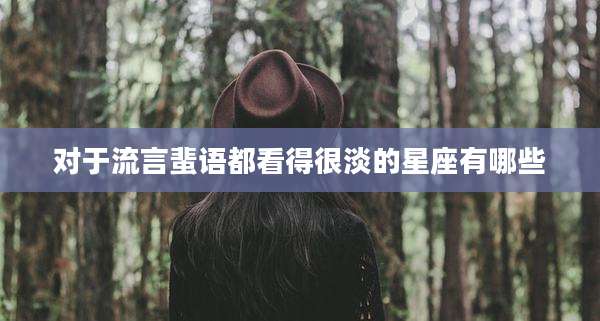 对于流言蜚语都看得很淡的星座有哪些