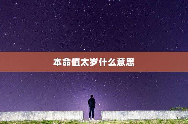 本命值太岁什么意思