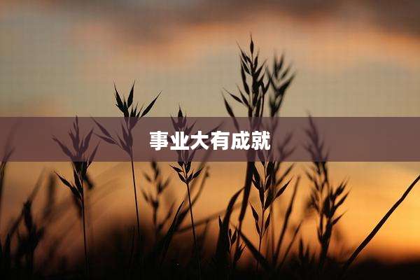 事业大有成就