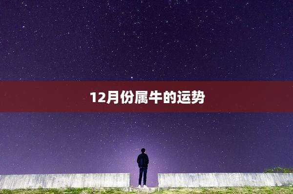 12月份属牛的运势