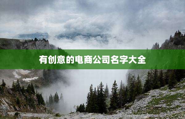 有创意的电商公司名字大全