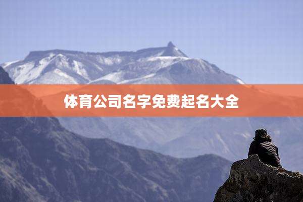体育公司名字免费起名大全