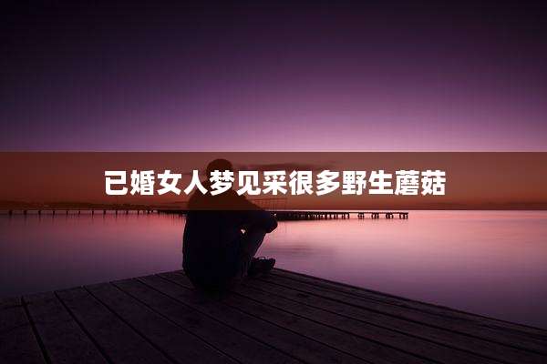 已婚女人梦见采很多野生蘑菇