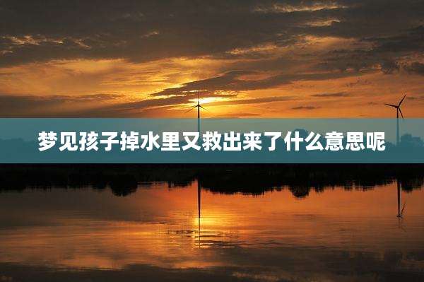 梦见孩子掉水里又救出来了什么意思呢