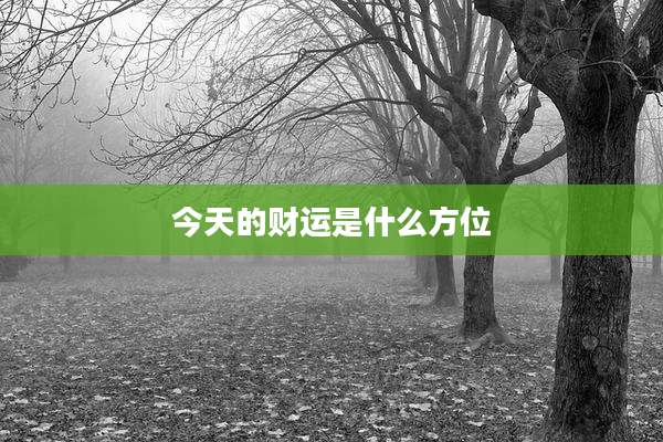 今天的财运是什么方位