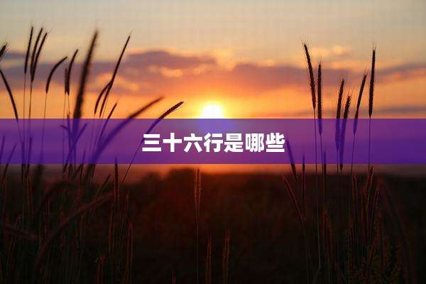 三十六行是哪些