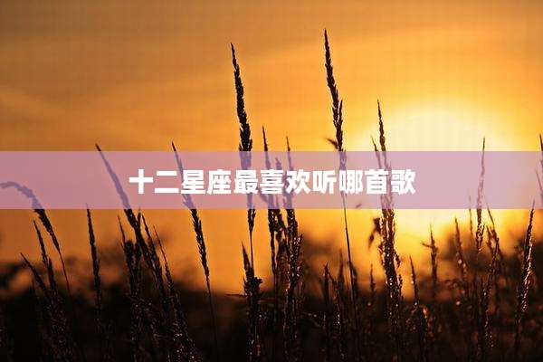 十二星座最喜欢听哪首歌