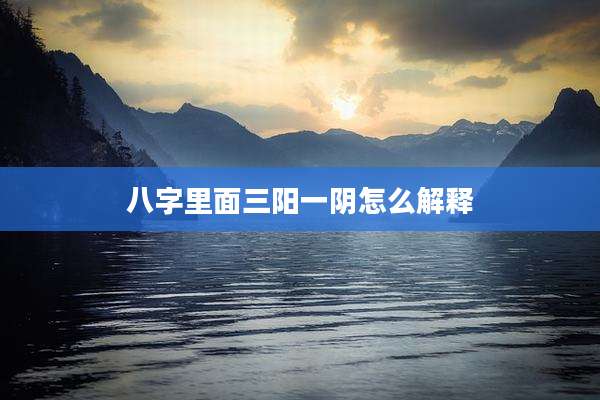 八字里面三阳一阴怎么解释