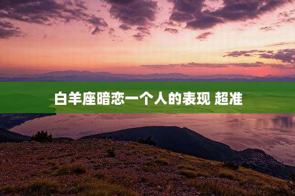 白羊座暗恋一个人的表现 超准