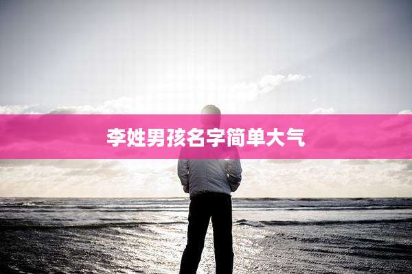 李姓男孩名字简单大气