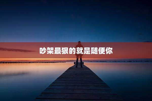 吵架最狠的就是随便你