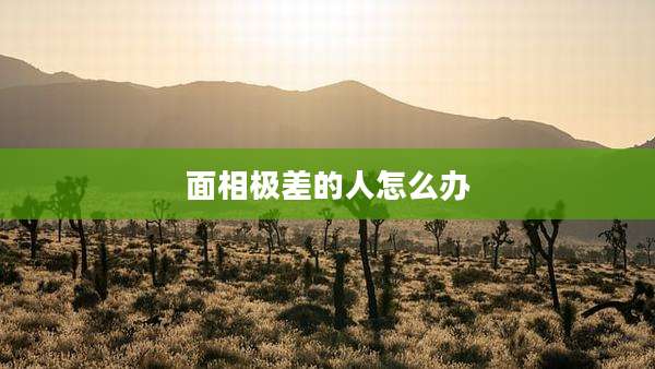 面相极差的人怎么办