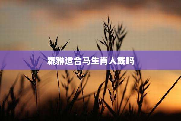 貔貅适合马生肖人戴吗
