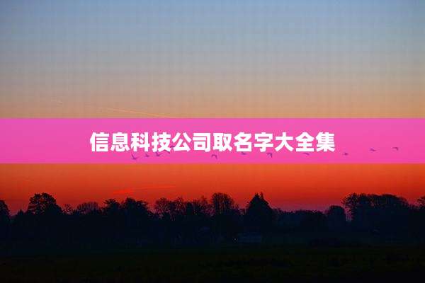 信息科技公司取名字大全集