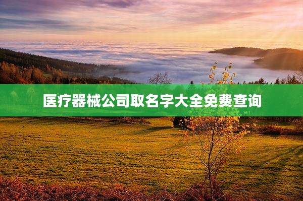 医疗器械公司取名字大全免费查询