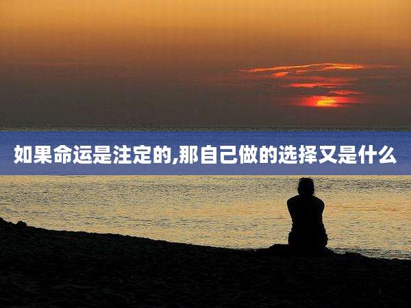 如果命运是注定的,那自己做的选择又是什么
