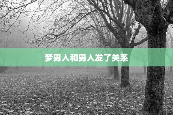 梦男人和男人发了关系