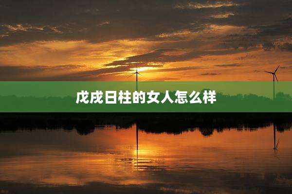 戊戌日柱的女人怎么样