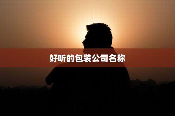 好听的包装公司名称
