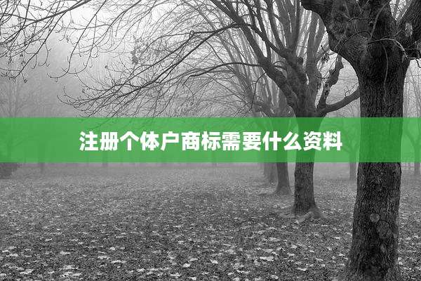注册个体户商标需要什么资料