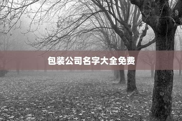 包装公司名字大全免费