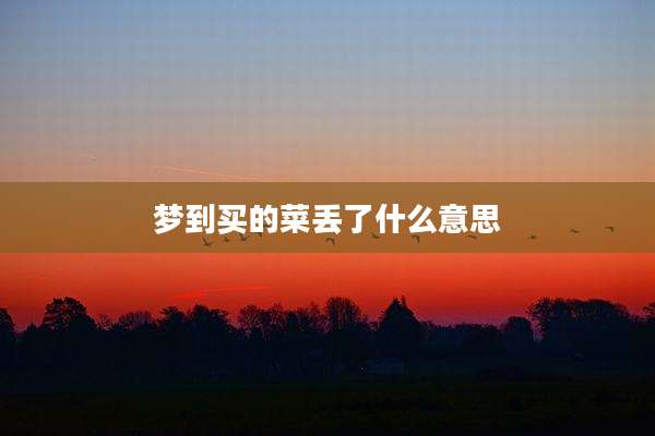 梦到买的菜丢了什么意思