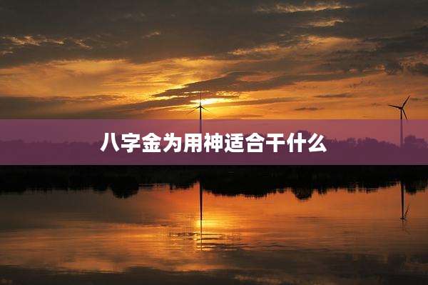 八字金为用神适合干什么