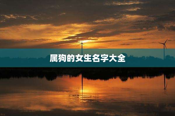 属狗的女生名字大全