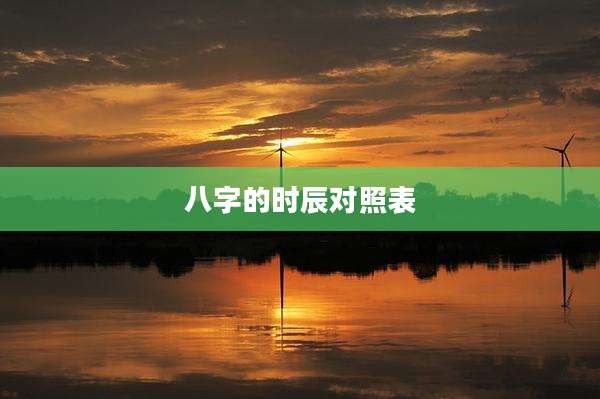 八字的时辰对照表