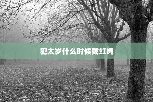 犯太岁什么时候戴红绳