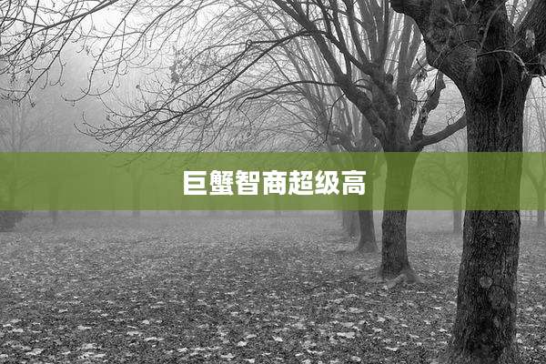 巨蟹智商超级高
