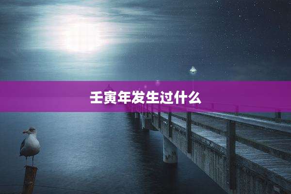 壬寅年发生过什么
