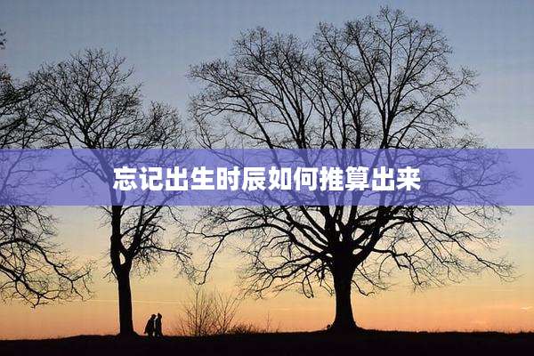 忘记出生时辰如何推算出来