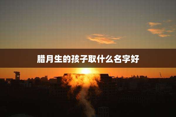 腊月生的孩子取什么名字好