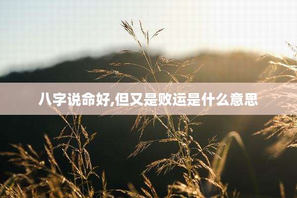 八字说命好,但又是败运是什么意思