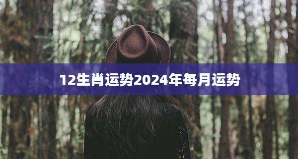12生肖运势2024年每月运势