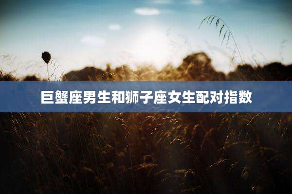 巨蟹座男生和狮子座女生配对指数