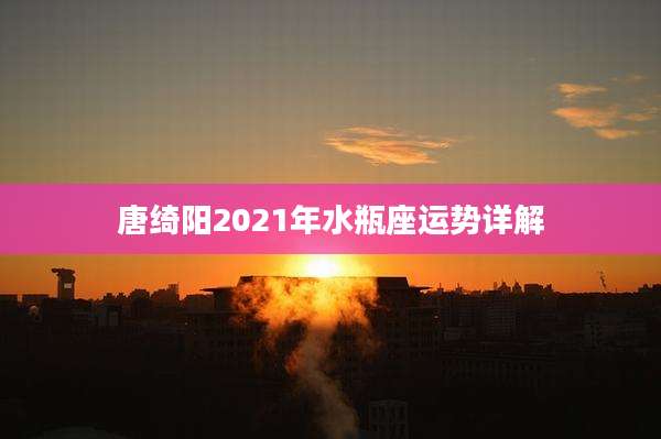 唐绮阳2021年水瓶座运势详解
