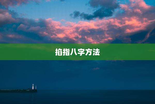 掐指八字方法