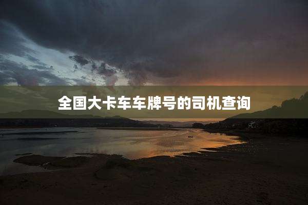 全国大卡车车牌号的司机查询