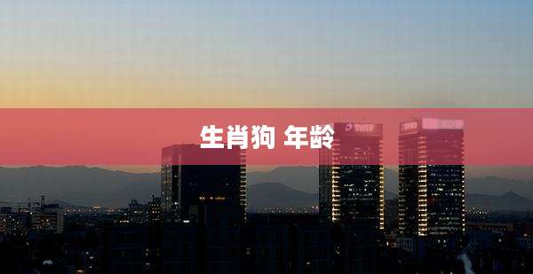 生肖狗 年龄