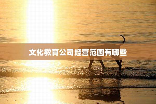 文化教育公司经营范围有哪些