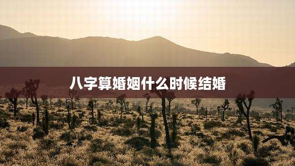 八字算婚姻什么时候结婚