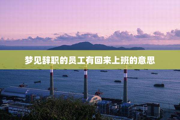 梦见辞职的员工有回来上班的意思