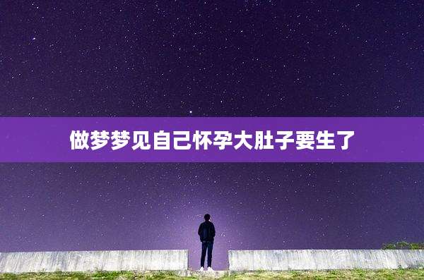 做梦梦见自己怀孕大肚子要生了