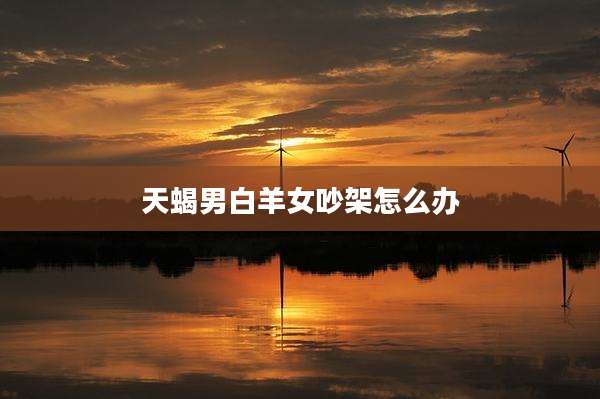 天蝎男白羊女吵架怎么办