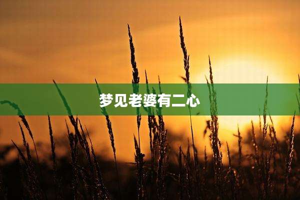 梦见老婆有二心