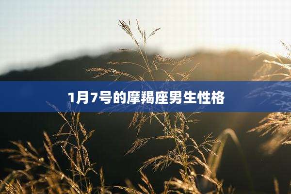 1月7号的摩羯座男生性格
