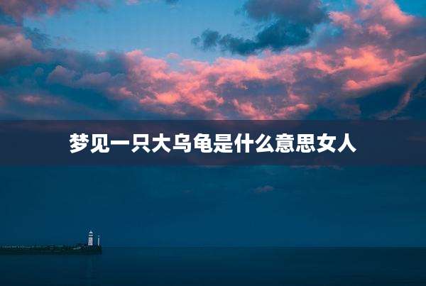 梦见一只大乌龟是什么意思女人