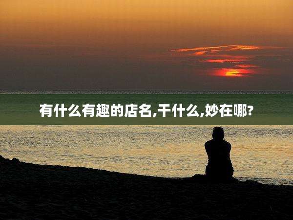 有什么有趣的店名,干什么,妙在哪?